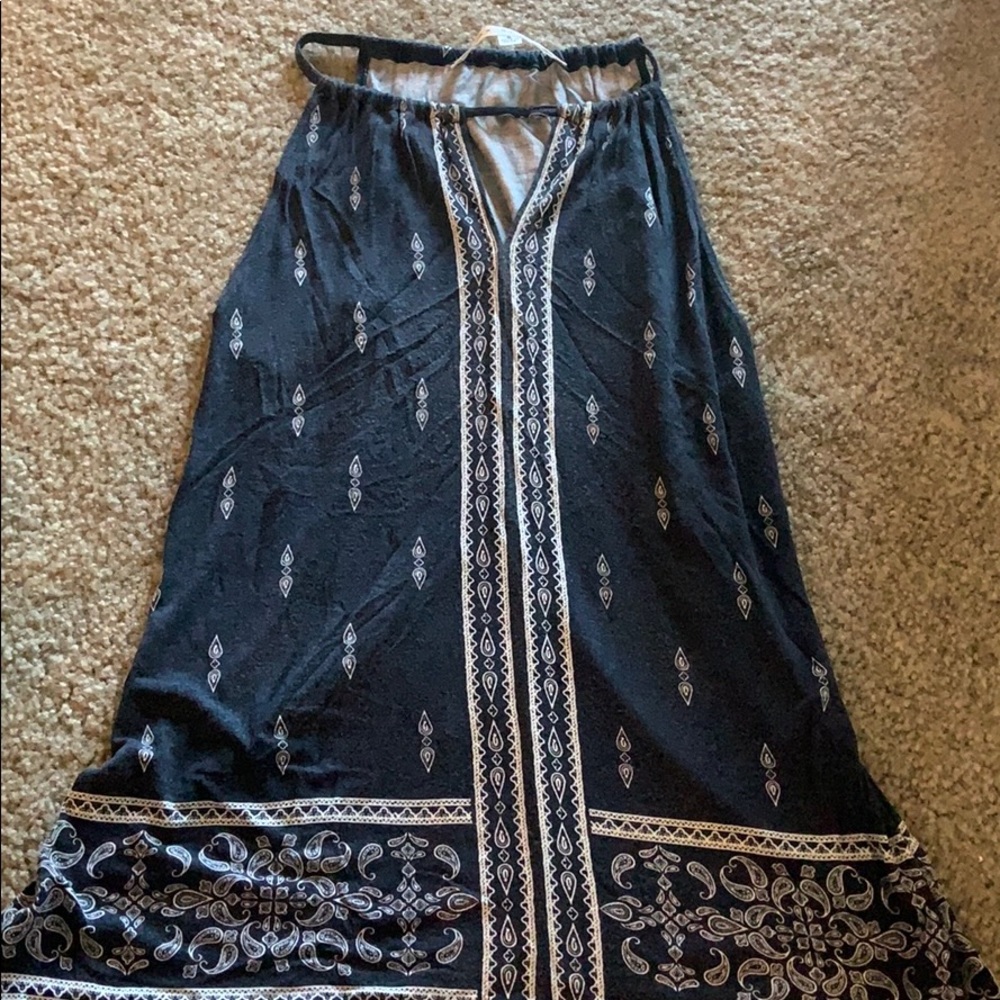 Navy racer back top